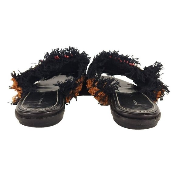 Proenza Schouler Woven Raffia Fringe Slides Size 38 US 7.5 Women's Sandals $595 - Picture 6 of 13